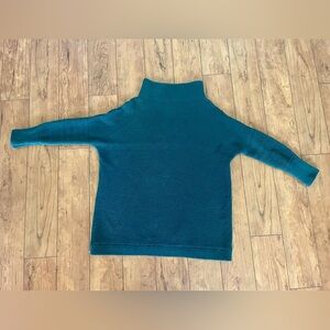 Free People Softly Structured Tunic Sweater Turtleneck Teal Slouchy small